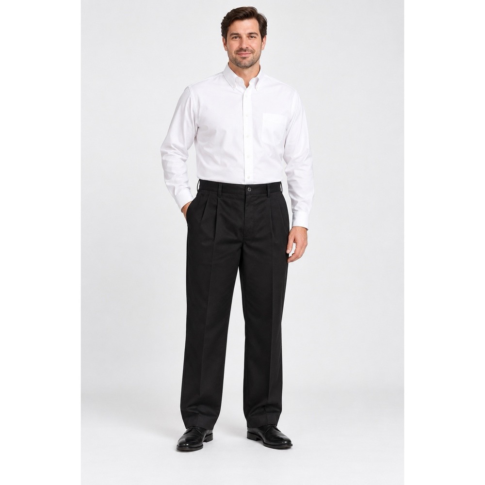 Claiborne Men's Black Pleated Dress Pants 38x29 NWT No Iron Classic Fit